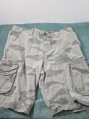 Y2k Rip Curl Gray and Red Waistband Shorts